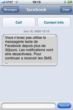 FaceBook French SMS