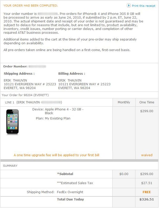 iPhone 4 Order
